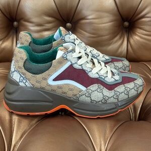 Gucci GG Monogram Rhyton Jacquard Women’s Shoes Sneakers - Size 37